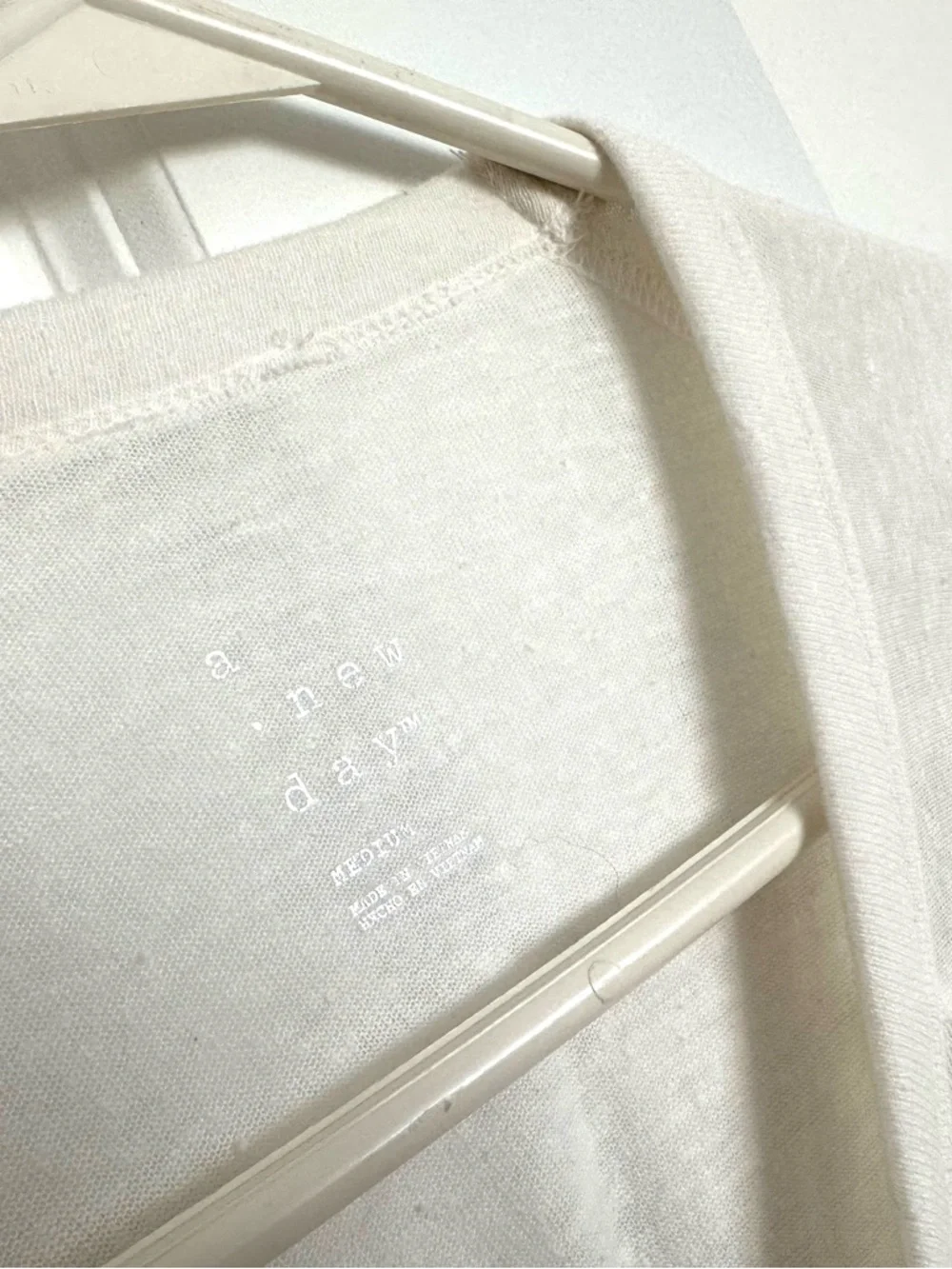 A NEW DAY - Linen blend off-white / cream long sleeve shirt blouse - Picture 2 of 4